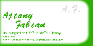 ajtony fabian business card